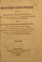 Portada de libro Diccionario latino portátil de las principales mayúsculas, que los...