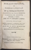 Portada de libro Horacio Español, o Poesías Lyricas de Q. Horacio Flacco