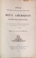 Portada de libro Atlas Géographique, Statistique, Historique et Chronologique des Deux...
