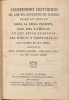 Portada de libro Compendio Histórico de los Arcabuceros de Madrid desde su origen hasta...