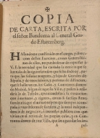 Portada de libro Copia de Carta, escrita por el Sr. Bandoma al General Guido...