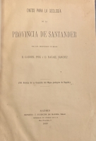 Portada de libro Datos para la Geologa de la Provincia de Santander