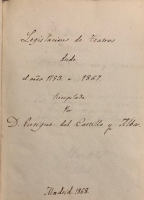 Portada de libro Legislación de Teatros desde el año 1793 a 1867 recopilada por Enrique...