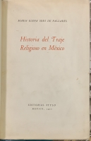 Portada de libro Historia del Traje Religioso en México