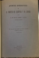 Portada de libro Apuntes Biográficos de D. Fausto de Elhuyar y de Zubige