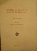 Portada de libro Vocabulario de la obra poetica de Herrera