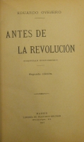Portada de libro Antes De La Revolución. Nuestras Costumbres