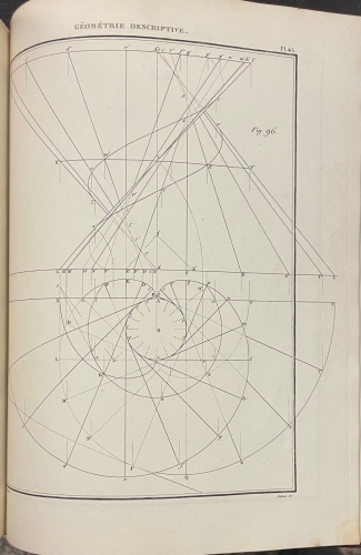 Portada de Trait� de G�om�trie Descriptive suivi de la M�thode des plans cot�s et de la th�orie des engrenages cylindriques et coniques avec une collection d'�pures, compos�e de 71 planches - C. F. A. Leroy