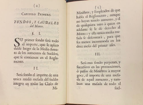 Portada de Reglamento para el Govierno del Monte Pio de Viudas y Pupilos del Ministerio de dentro y fuera de la Corte, resuelto por Su Magestad en Real C�dula de ocho de septiembre de 1763