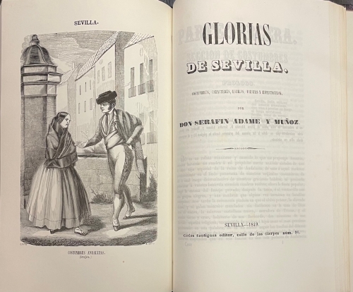Portada de Glorias de Sevilla. - Vicente Alvarez Miranda. Seraf�n Adame y Mu�oz