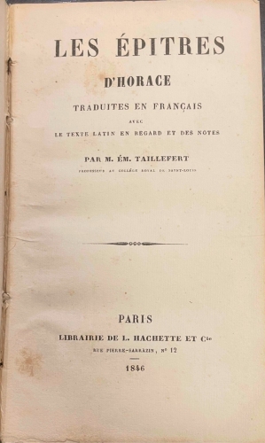 Portada de Les �pitres D'Horace - Horace