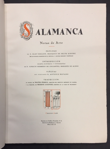 Portada de Salamanca. Notas de Arte.  - Ignacio Herrero De Collantes