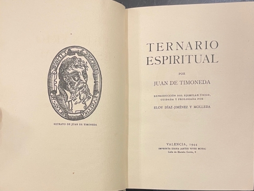Portada de Ternario Espiritual - Juan de Timoneda