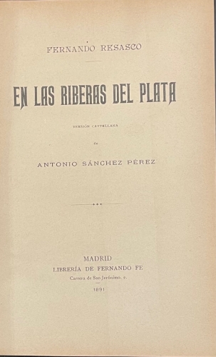 Portada de En las Riberas Del Plata - Fernando Resasco