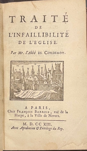 Portada de Trait� de L' Infaillibilit� de L' Eglise - L' Abb� de Cordemoy