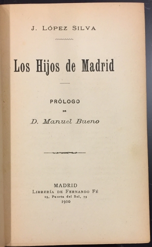 Portada de Los Hijos de Madrid - J. L�pez Silva