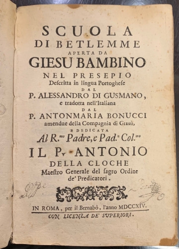 Portada de Scuola du Betlemme aperta da Giesu Bambino nel presepio - Alessandro di Gusmano