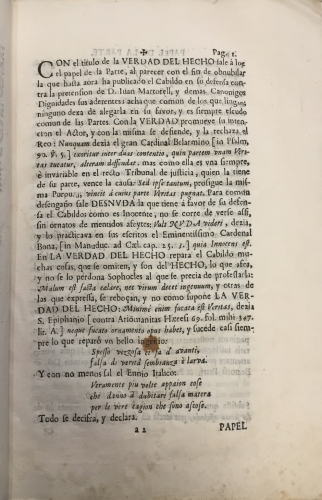 Portada de Apolog�a. S�cala a luz el Cabildo de la Sta. Iglesia Cathedral de Mallorca contra el papel que se ha publicado con el t�tulo de La Verdad del Hecho sobre la Pretensi�n del Dr. Iv�n Martorell y Esquella de�n y can�nigo