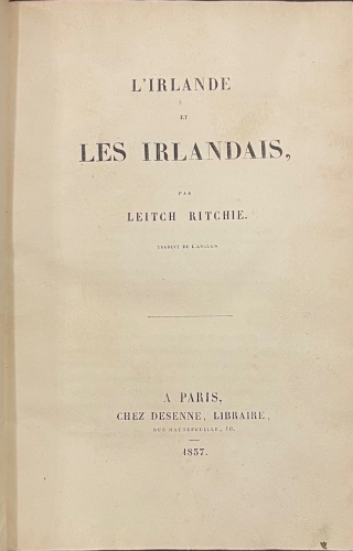 Portada de L'Irlande et les Irlandais - Leitch Ritchie