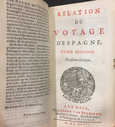 Portada de Relation du Voyage D' Espagne - Madame d'Aulnoy