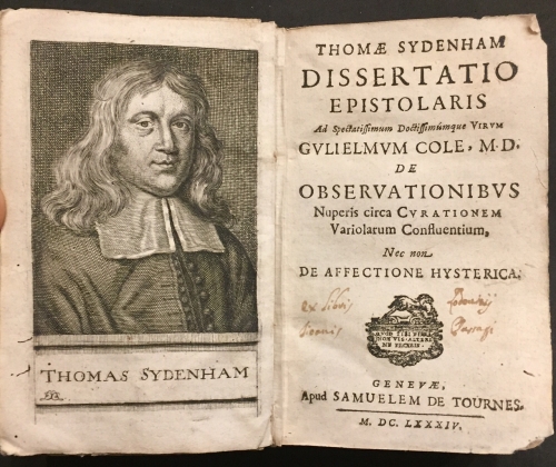 Portada de Opuscula Omnia: Dissertatio Epistolaris de Observationibus Nuperis circa Curationem Variolarum Confluentium, nec non de affectione Hysterica. Tractatus de Podragra et Hydrope. Epistolae Responsoriae, de Morbis Epidemicis, Luis Venereae Historia & Curatione - Thomas Sydenham