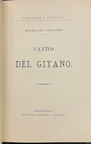 Portada de Cantos del Gitano - Mariano Chac�l
