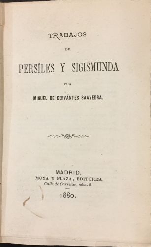 Portada de Trabajo de Pers�les y Sigismunda - Miguel de Cervantes Saavedra