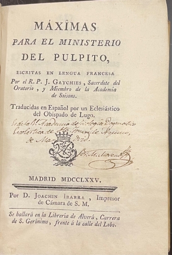 Portada de M�ximas para el Ministerio del P�lpito - J. Gaychies