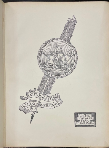 Portada de Aut�grafos Hispano Americanos. - Celina Gonz�lez Pe�a de Calzada