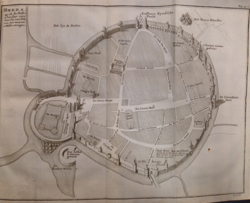 Portada de Beschryving der Stadt en Lande van Breda: Behelzende de Oudheid van het Graafschao Stryen, deszelfs eerfte Bewoonderen, en oude Gestalte, met een Historisch VErhael van het Leven der Graven van Stryen, en daar op gevolgde Heeren van Breda - Thomas Ernst Van Goor