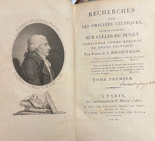 Portada de Recherches sur Les Origines Celtiques, Principalement sur Celles du Bugey consid�r� comme Berceau du Delta Celtique - J. J. Bacon-Tacon
