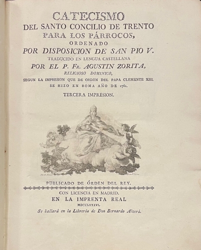 Portada de Catecismo del Santo Concilio de Trento para los P�rrocos ordenado por Disposici�n de San Pio V