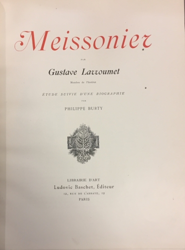 Portada de Meissonier - Gustave Larroumet