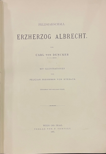 Portada de Feldmarschall Erzherzog Albrecht. Mariscal de Campo Archiduque Alberto - Carl Von Duncker