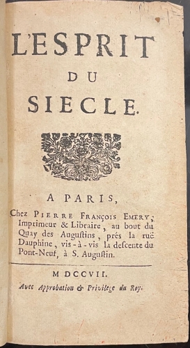 Portada de L'Esprit du Siecle - Lubieres