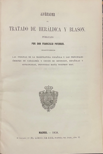 Portada de Tratado de Her�ldica y Blas�n - Francisco Piferrer