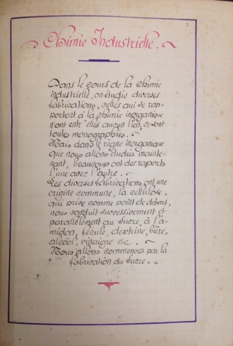 Portada de Cours de Chimie Industrielle, profess� par Fran�ois de Walque. Universit� Catholique de Louvain - Tirso de Olazabal