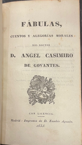 Portada de F�bulas, Cuentos y Alegor�as Morales - Angel Casimiro de Govantes