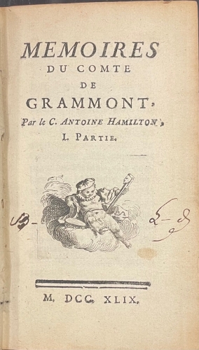 Portada de Memoires du Comte de Grammont - Antoine Hamilton