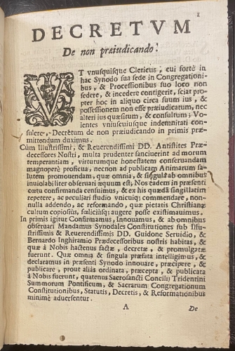 Portada de Constitutiones et Decreta edita in Synodo Volaterrana due II. Mensis Septembris 1674 - Horatio de Albizis
