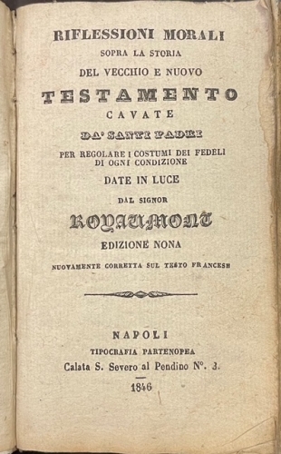 Portada de Riflessioni Morali Sopra la Storia del Vecchio e Nuovo Testamento - Royaumont