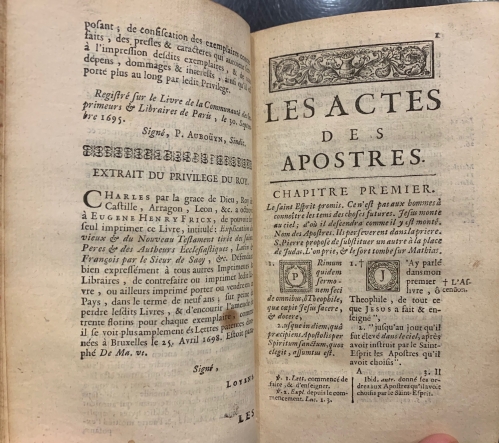 Portada de Les Actes des Apostres - Le Maistre de Sacy