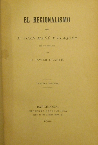 Portada de El Regionalismo - Juan Ma�e y Flaquer
