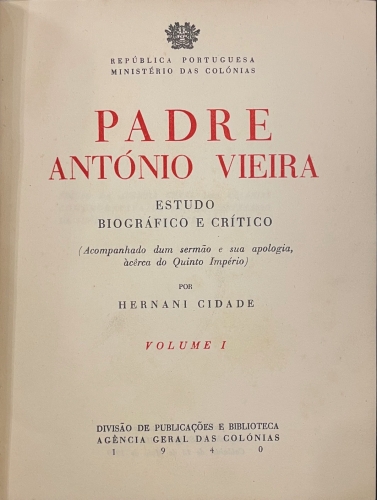 Portada de Padre Ant�nio Vieira - Hernani Cidade