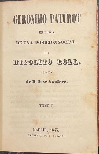 Portada de Ger�nimo Paturot en busca de una posici�n social. - Hip�lito Roll (Louis Reybaud)