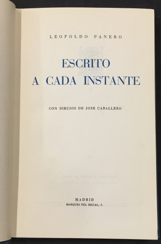 Portada de Escrito a Cada Instante - Leopoldo Panero
