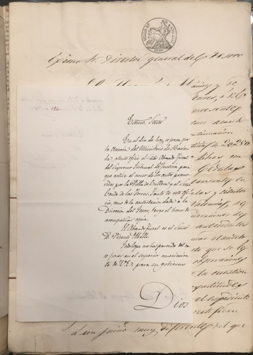 Portada de Marqu�s de Alca�ices con la Hacienda por el derecho a percibir la renta por la Incorporaci�n de la Villa de Cullera a la Corona. Manuscrito