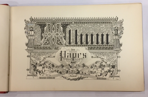 Portada de Album de los Papas. Con los Retratos de todos los Soberanos Pont�fices desde San Pedro hasta Le�n XIII y un Resumen Hist�rico de cada uno de ellos - Jos� Hergenr�ther