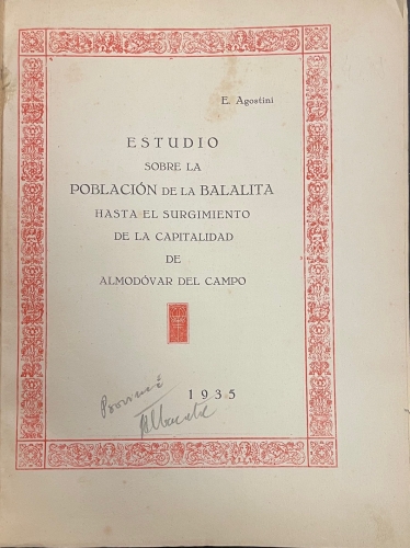Portada de Estudio Sobre La Poblaci�n de la Bal�lita hasta el Surgimiento de la Capitalidad de Almodovar del Campo
