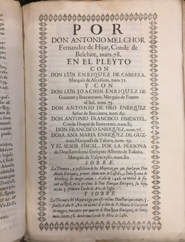 Portada de Condado de Alba de Liste. Titulo nobiliario de D. Enriquez de Mendoza de fundaci�n de mayorazgo